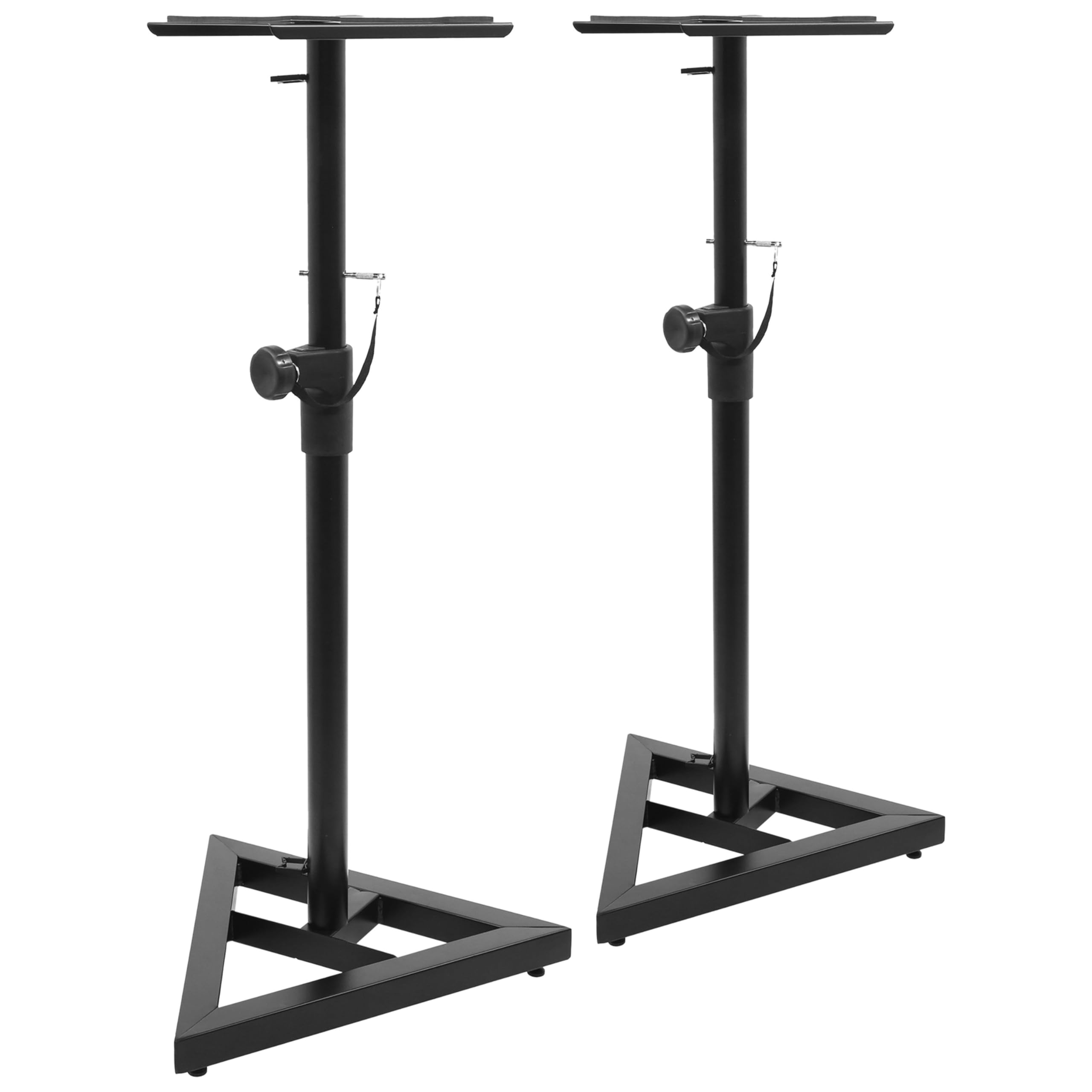 BoomTone DJ MS2 - Pieds d’Enceintes de Monitoring réglables en Acier, avec découplage antivibrations, goupille de sécurité et embase Stable. Parfaits pour Le Studio, Le Home Cinema ou l’écoute Hi-FI.