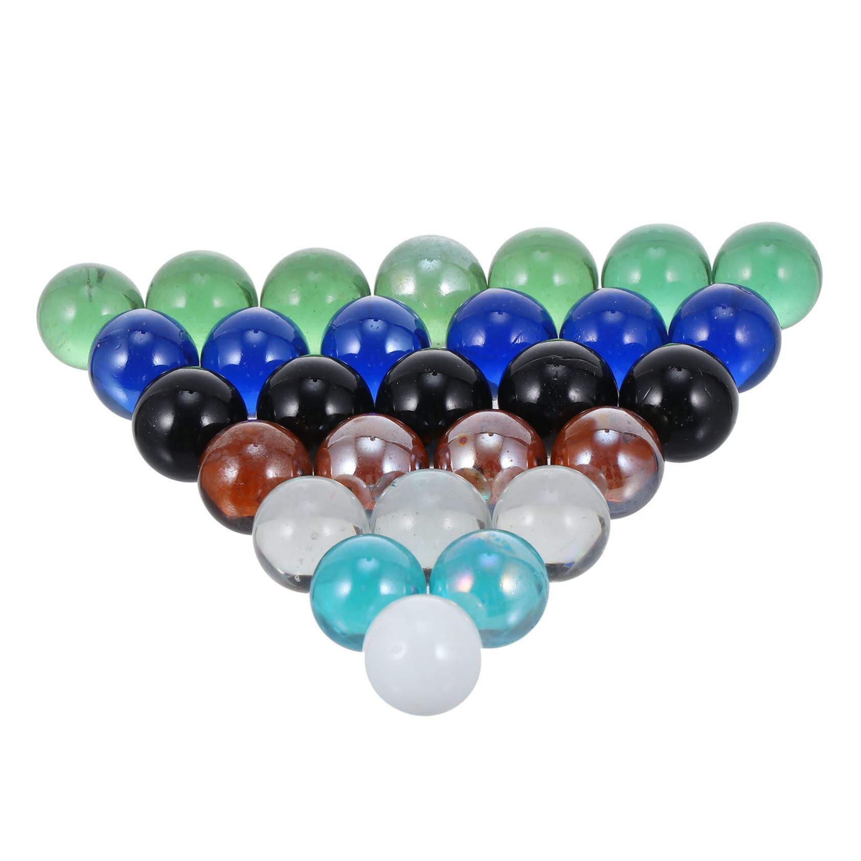 HOOTNEE 50pcs Glass Marbles Toys Blue Decorative Balls Large Shiny Toys for Boys and Girls Fish Tank Decors Aquarium Glass Balls Set