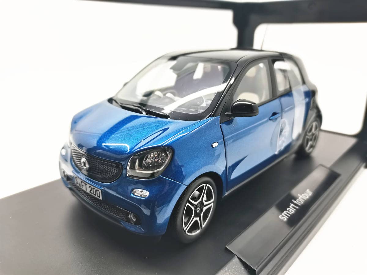 1/18 ノレブ　スマート　フォーフォー　ミニカー　ブラック×ブルーメタリック Amazon | ノレブ 1/18 スマート Smart Forfour 青 | ミニカー