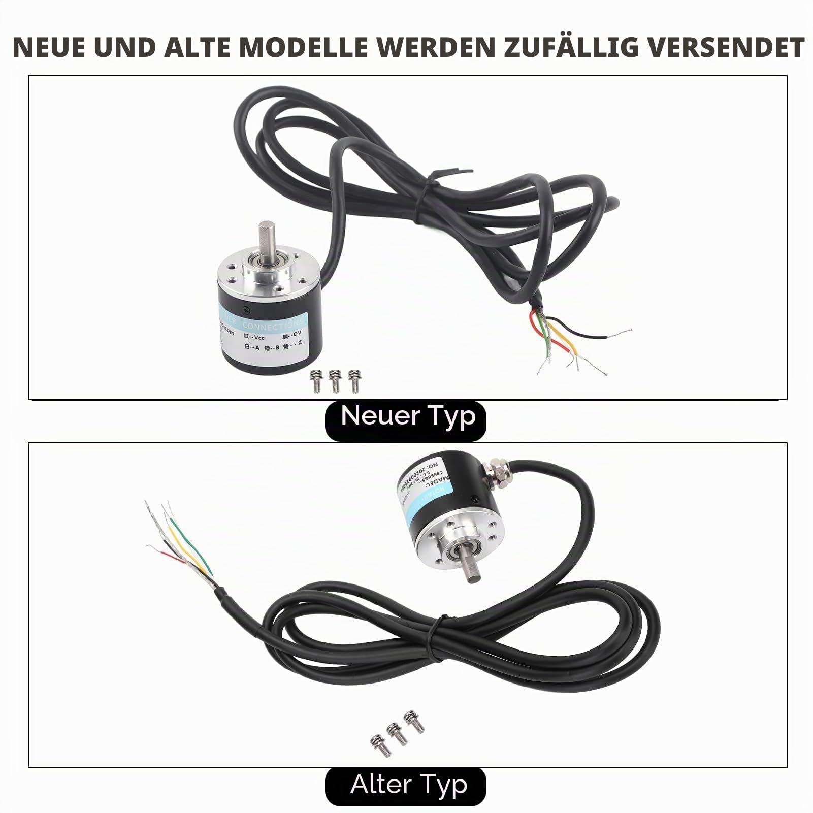 DC5-24V Inkrementeller optischer Drehgeber Vollwelle ABZ 3-Phasen-Bewegungssteuerungskomponente 30KHz 1000B/1024B(1000Z)