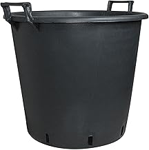 Geli Plant Container with Handle and Drainage Holes, Black, Diameter 60 x Height 47 cm
