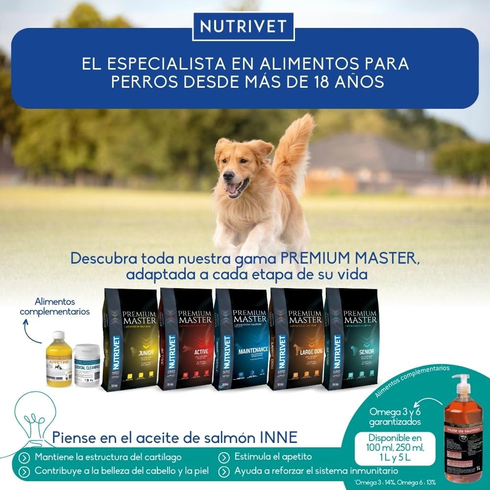 NUTRIVET - Premium Master Silhouette - Croquettes pour Chien Adulte stérilisés ou en surpoids - Poulet & Riz - 15kg