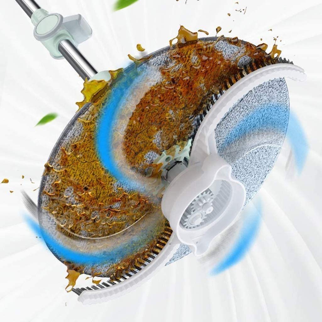 Sistema de Cubo para fregona giratoria: fregona giratoria de Microfibra con Cubo, Cabezales de fregona de Microfibra giratorios de 360 ​​Grados, Mango Ajustable para Limpieza del hogar Vision
