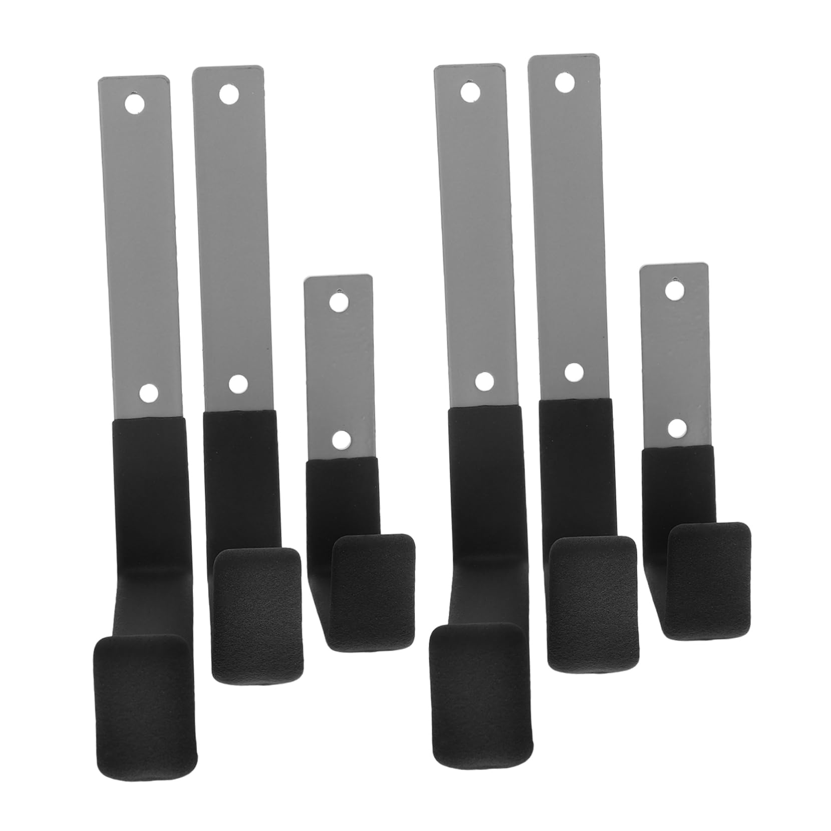 Gadpiparty Ganchos de Pared Resistentes de Acero, Juego de 6 Unidades | Montaje en Pared, Recubrimiento Antideslizante, para Equipos y Palas en Balcones o Montantes