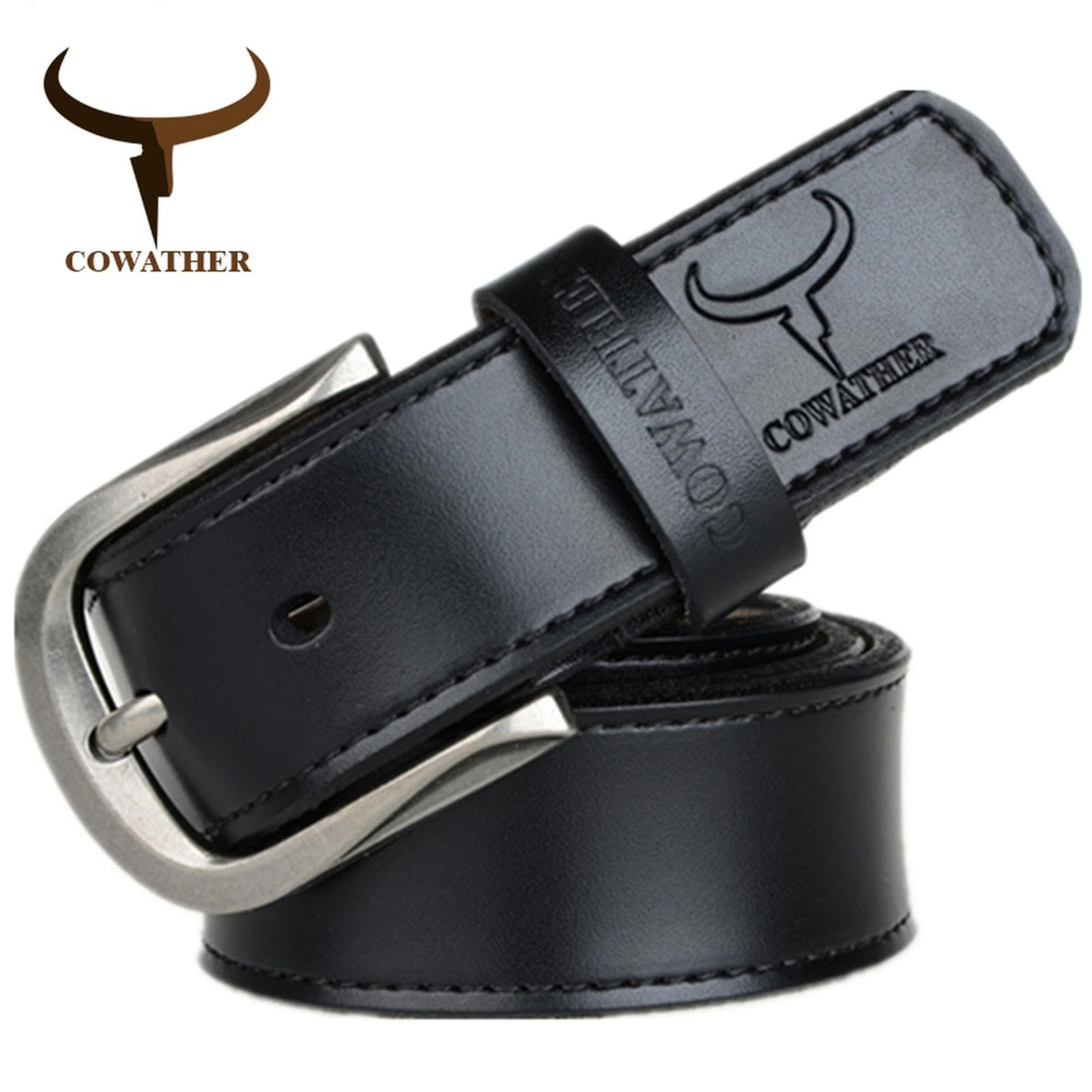 TsoLay Cintura di Cuoio Cintura da Uomo con Fibbia per Perno di Moda, Cintura in Pelle retrò A Tre Colori Maschile, Cintura per Jeans A Cintura di Business