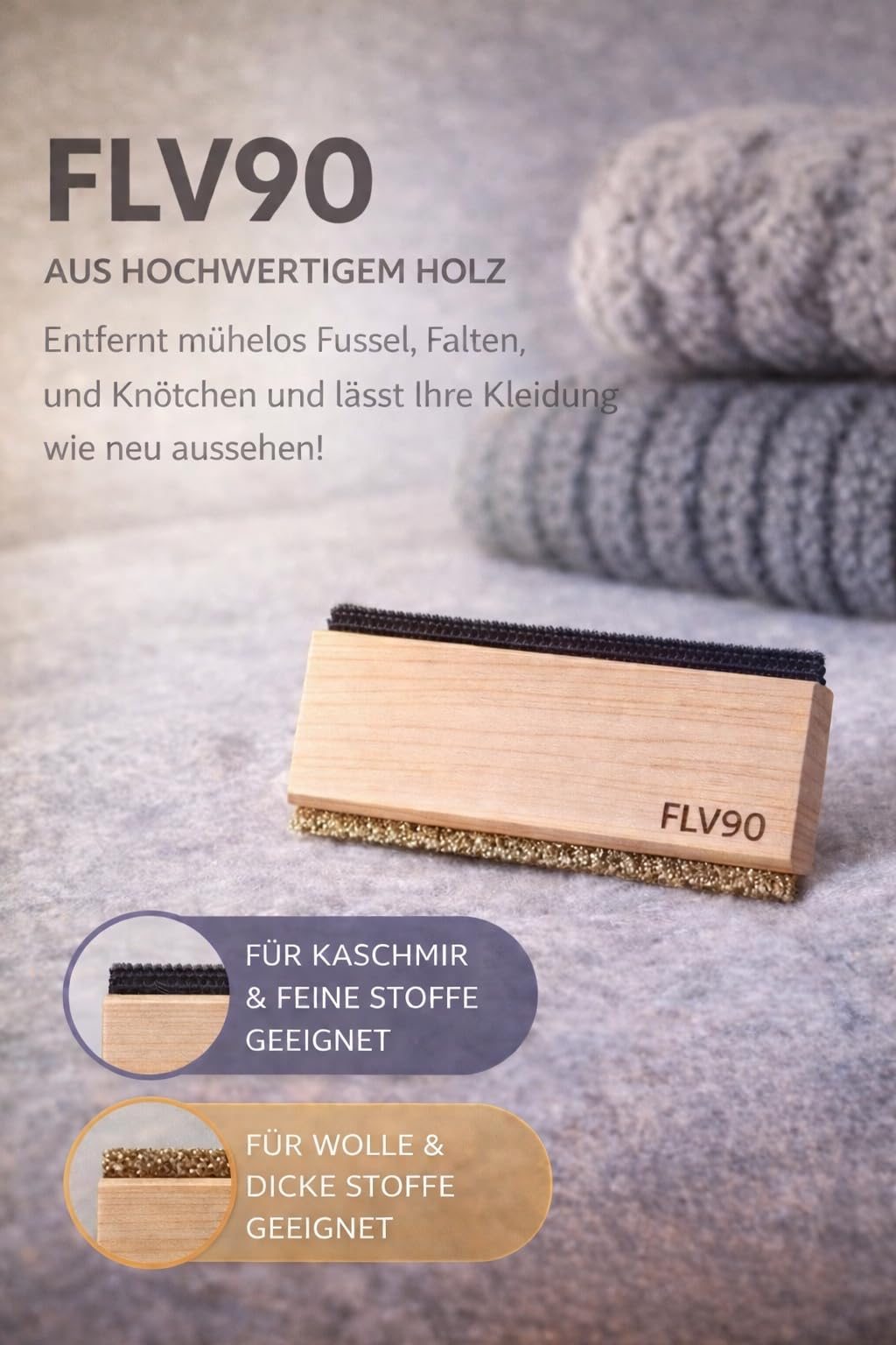 Kaschmir Kamm Fusselentferner – Entfernt Fussel & Tierhaare von Kleidung, Wollkamm für Kaschmir, Sofa & Teppich, Wiederverwendbar - 5