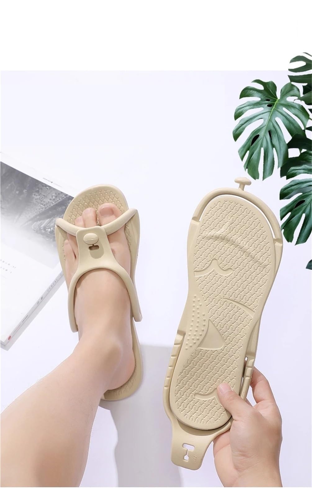 Ciabatte Donna Estive 2 paia di pantofole da viaggio pieghevoli da donna, portatili, da uomo, leggere, for la casa, for l'hotel, for il salone, for gli ospiti, for il bagno, for la spiaggia(Black,37-3