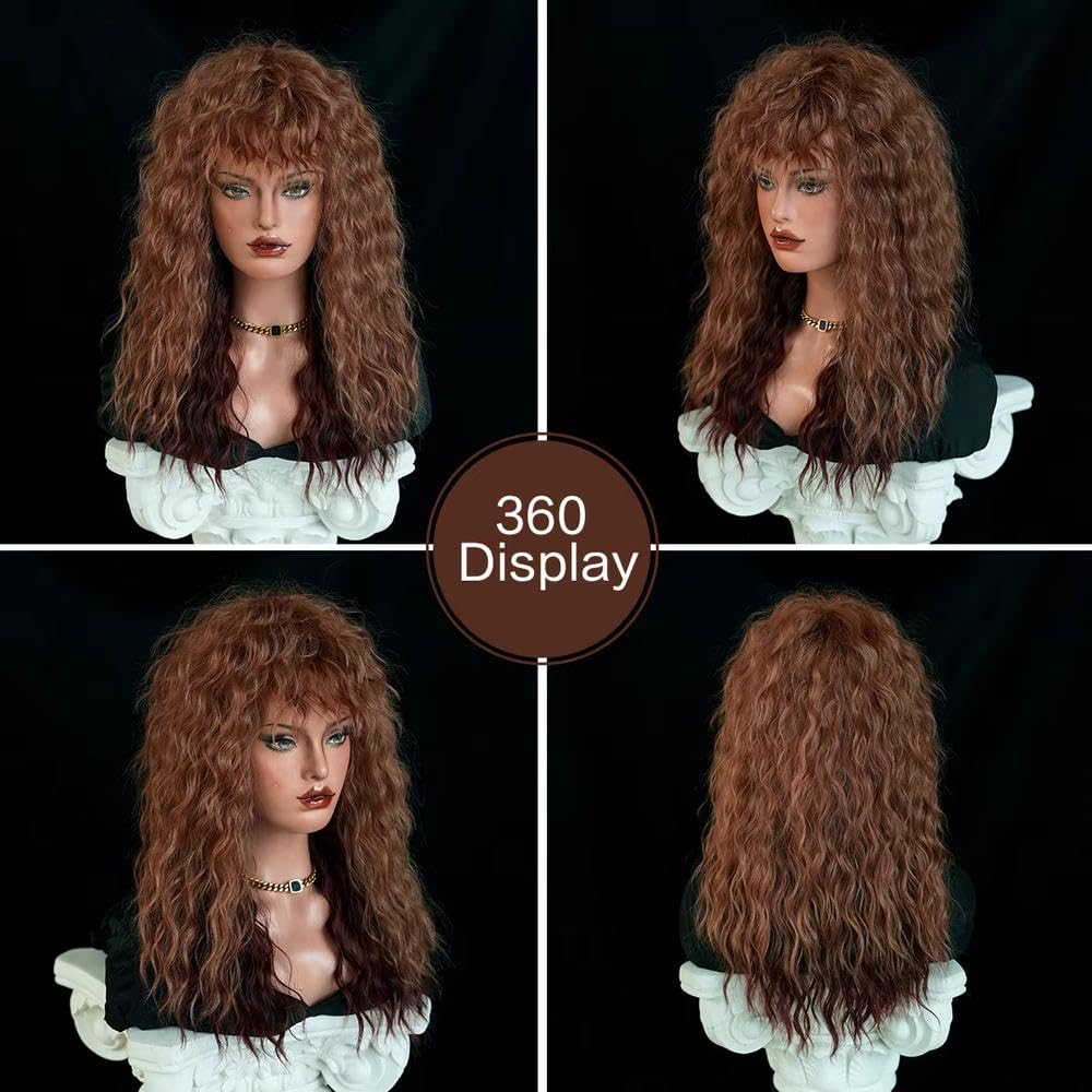 Haarpflege Schulterlange Mittellange Und Lange Wasserwellige Braune Perücke Für Frauen Schokoladenperücken Mit Air Bangs
