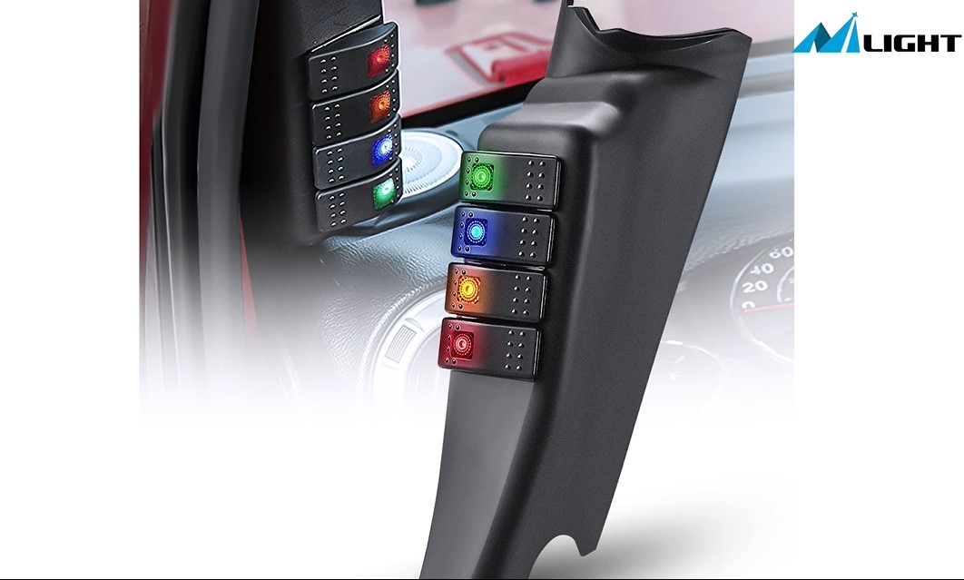 Image of Nilight A-Pillar Switch Pod 12V Pre-Wired for Wrangler JK JKU 2011-2018