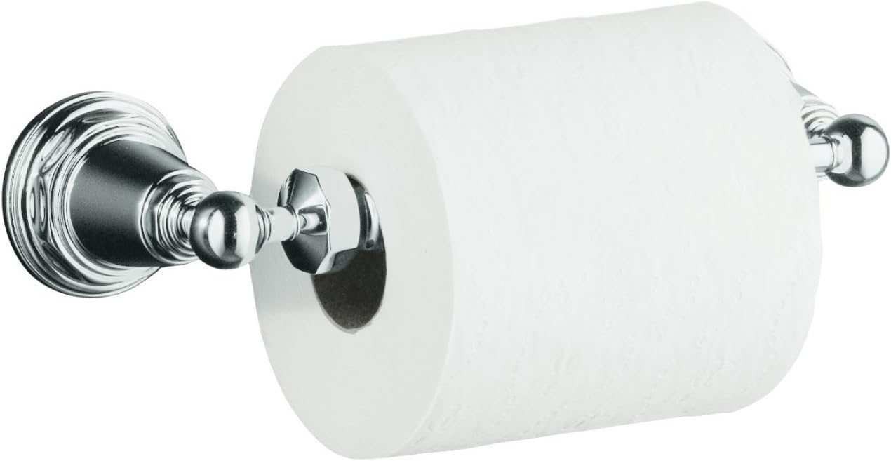 KOHLER K-13114-CP Pinstripe Toilet Paper Holder, Polished Chrome