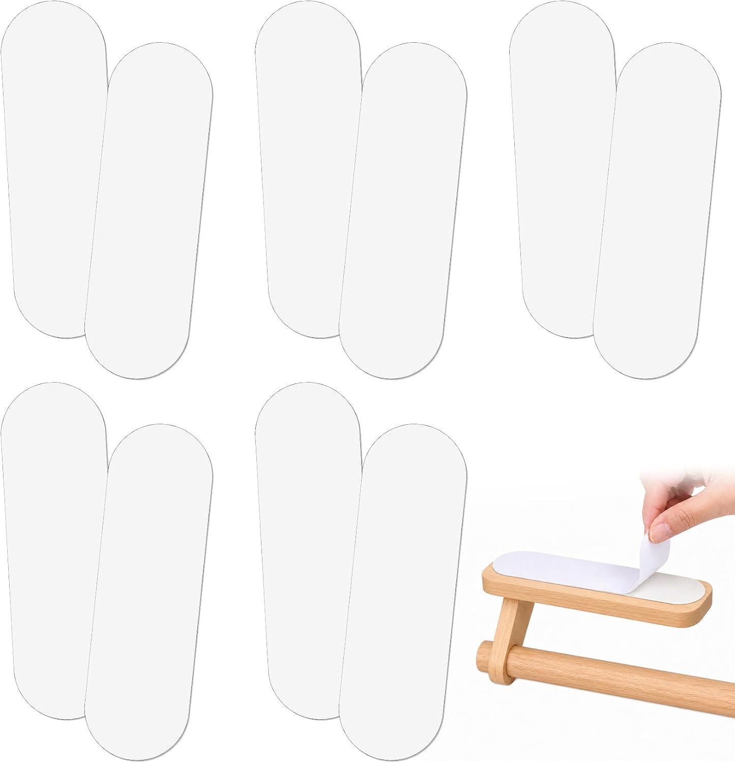 10 Pcs Paper Towel Holder Adhesive Strips, Adhesive Sticky Paper Strips