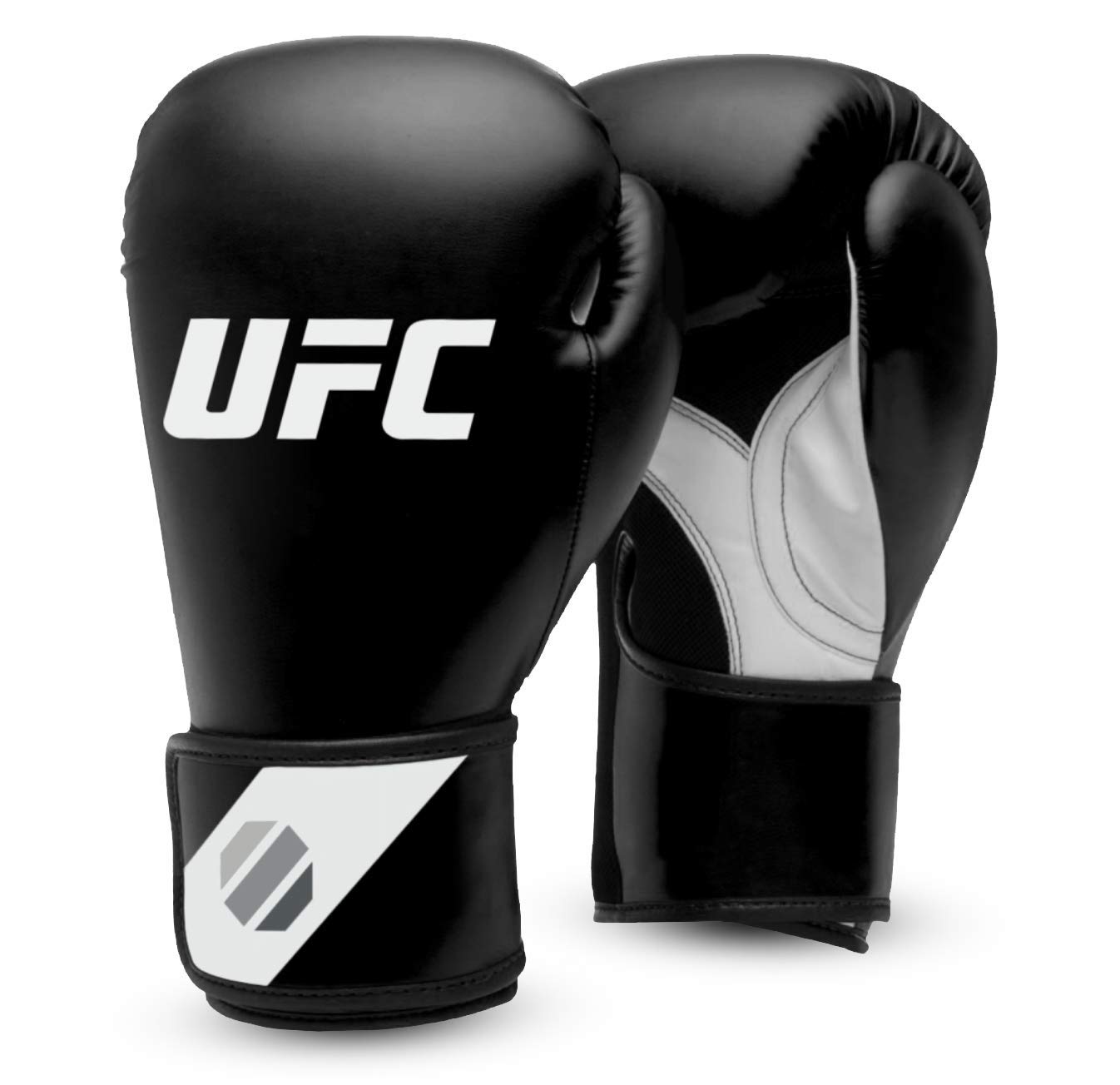 UFC Herren Fitness Training Glove Boxhandschuhe, Schwarz/Weiß/Silber, 12 oz Sport & Freizeit