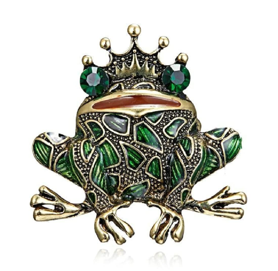 Frog Design Golden Green Austria Rhinestone Crystal Brooch Pin for Women & Girls-image-20
