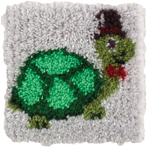 Image of Wonderart Turtle Latch Hook Kit, 12 inch X 12 inch
