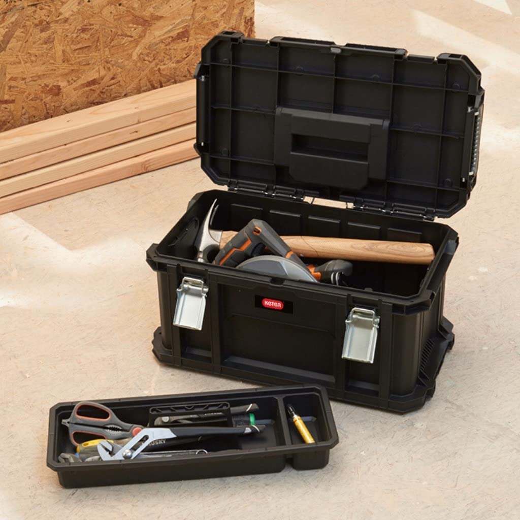Keter, Connect tool, cassetta degli attrezzi, colore: nero/rosso