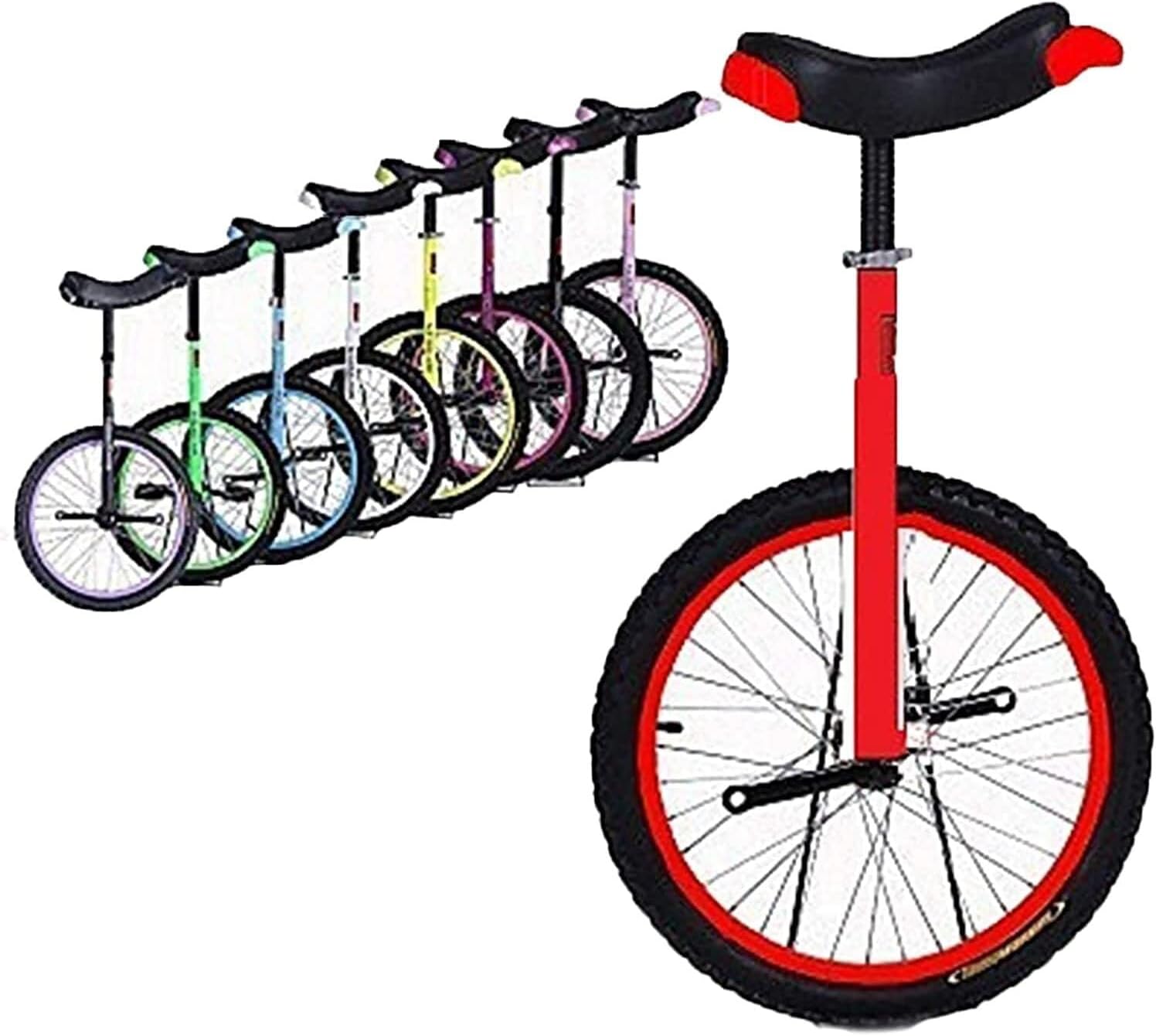 18-Inch Unicycle with Skidproof Mountain Tire, Adjustable Height, Manganese Steel Frame for Weight Loss, Fitness & Travel