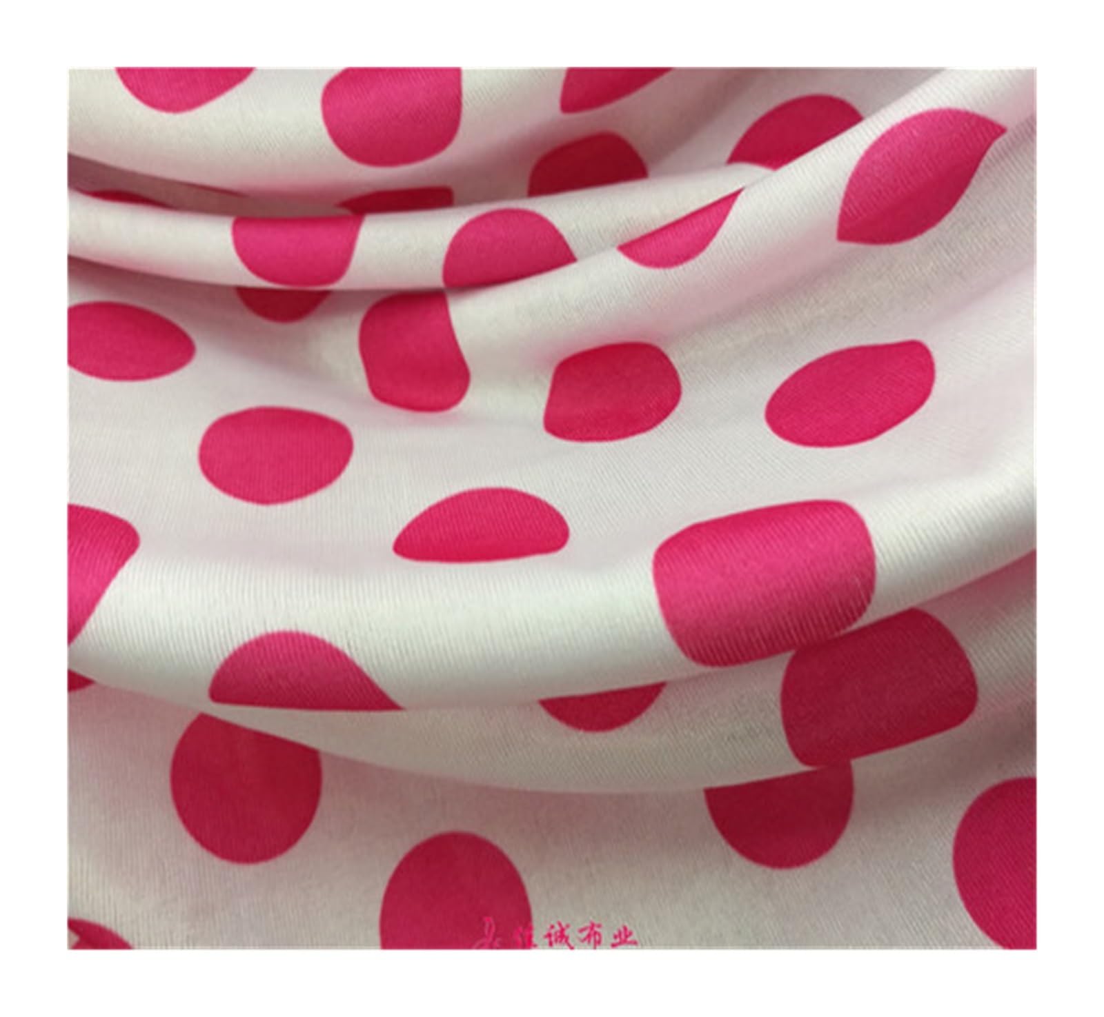 Tela de lunares Tela estampada de lunares tejida elástica cuatro lados por metro for costura vestidos(White rose red dot)