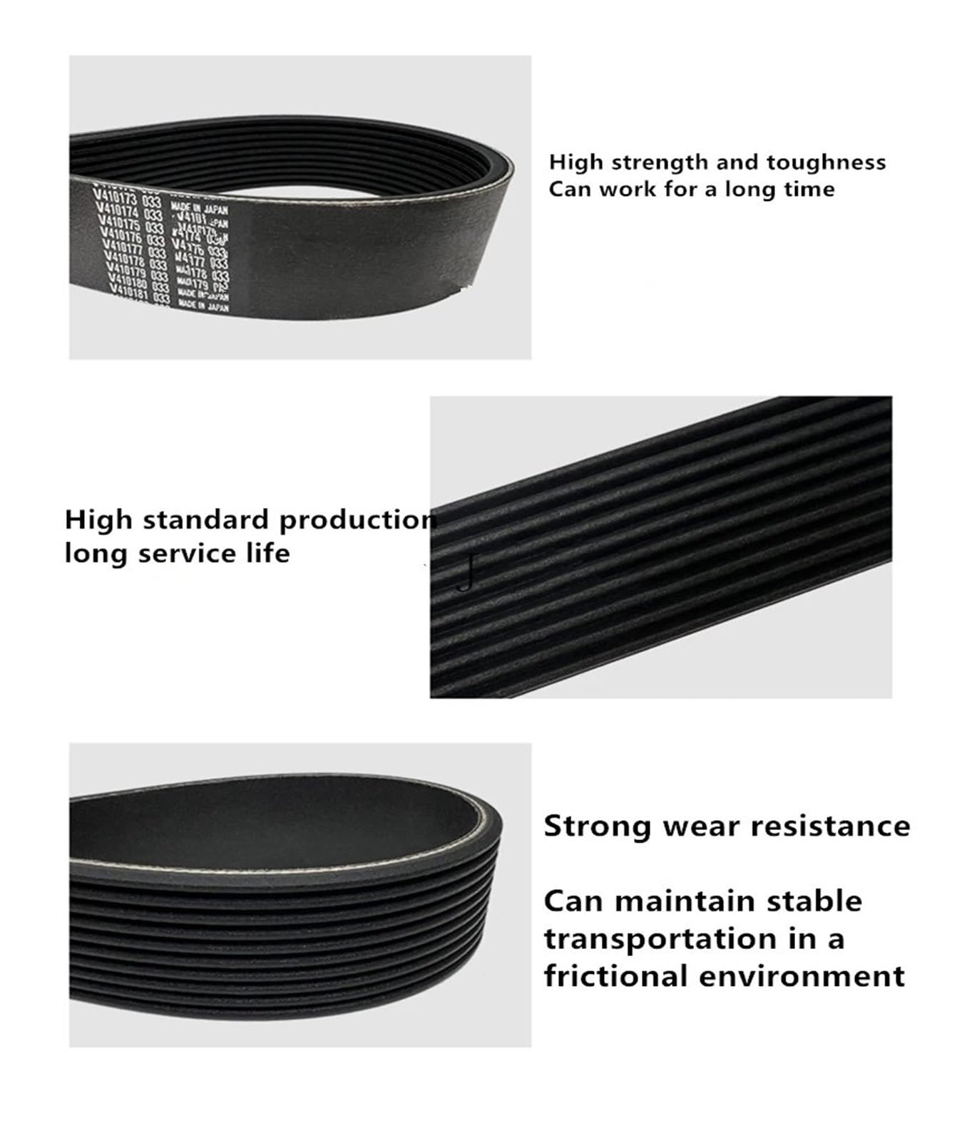 Cinghie Variant 290J 300J 310J 320J 327J 330J Micro-V Multi Wedge Belt Trasmissione elettrica industriale Groove MULTI-Costinata Cintura in gomma trapezoidali(12PJ,320J)