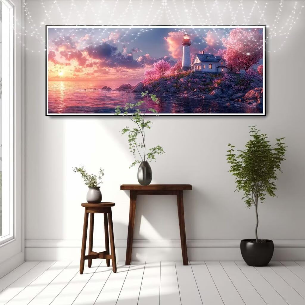 5D Diament Malarstwo Pełny Zestaw, DIY Diamentowe Malarstwo Rzemiosło Kryształowe Malarstwo Dla Dorosłych 60x120 cm, Morze Śródziemne, Zestaw krajobrazów diamentowych, obraz ze strasu do dekoracji