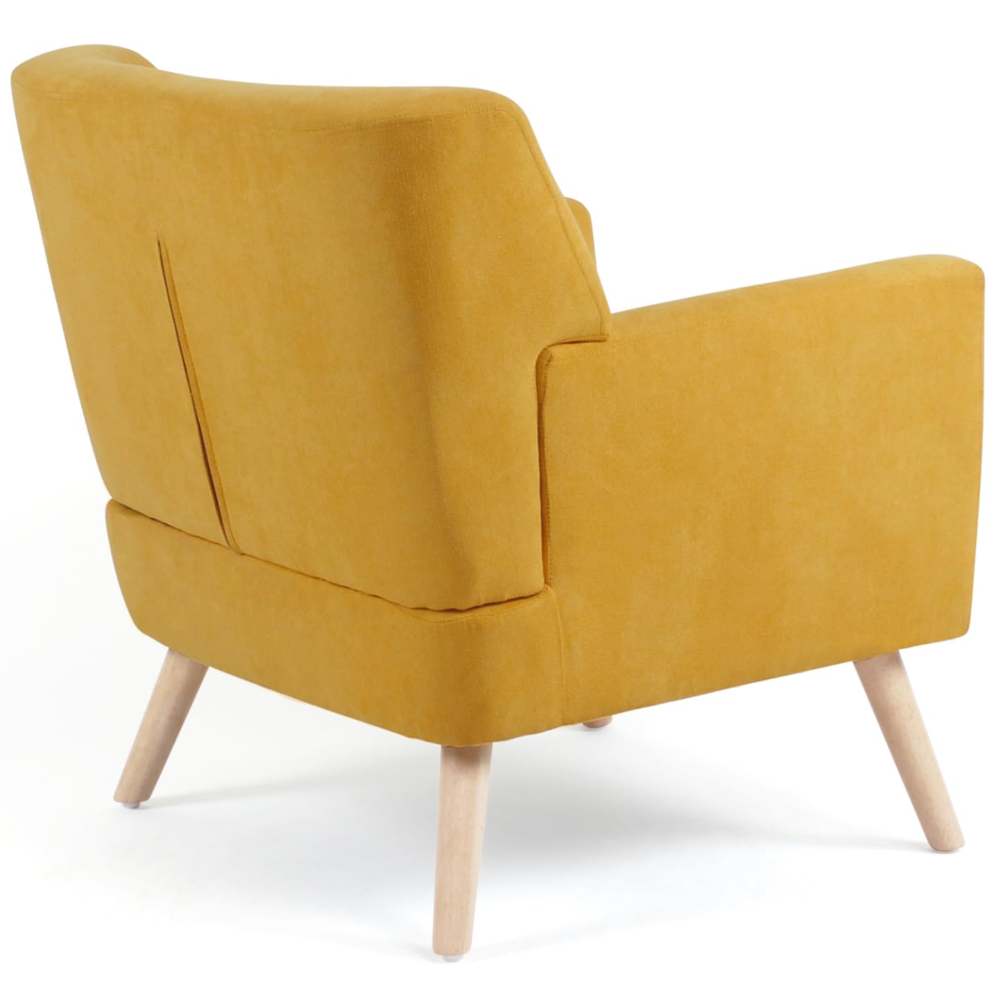 IDMarket - Poltrona scandinava in tessuto giallo senape LIV