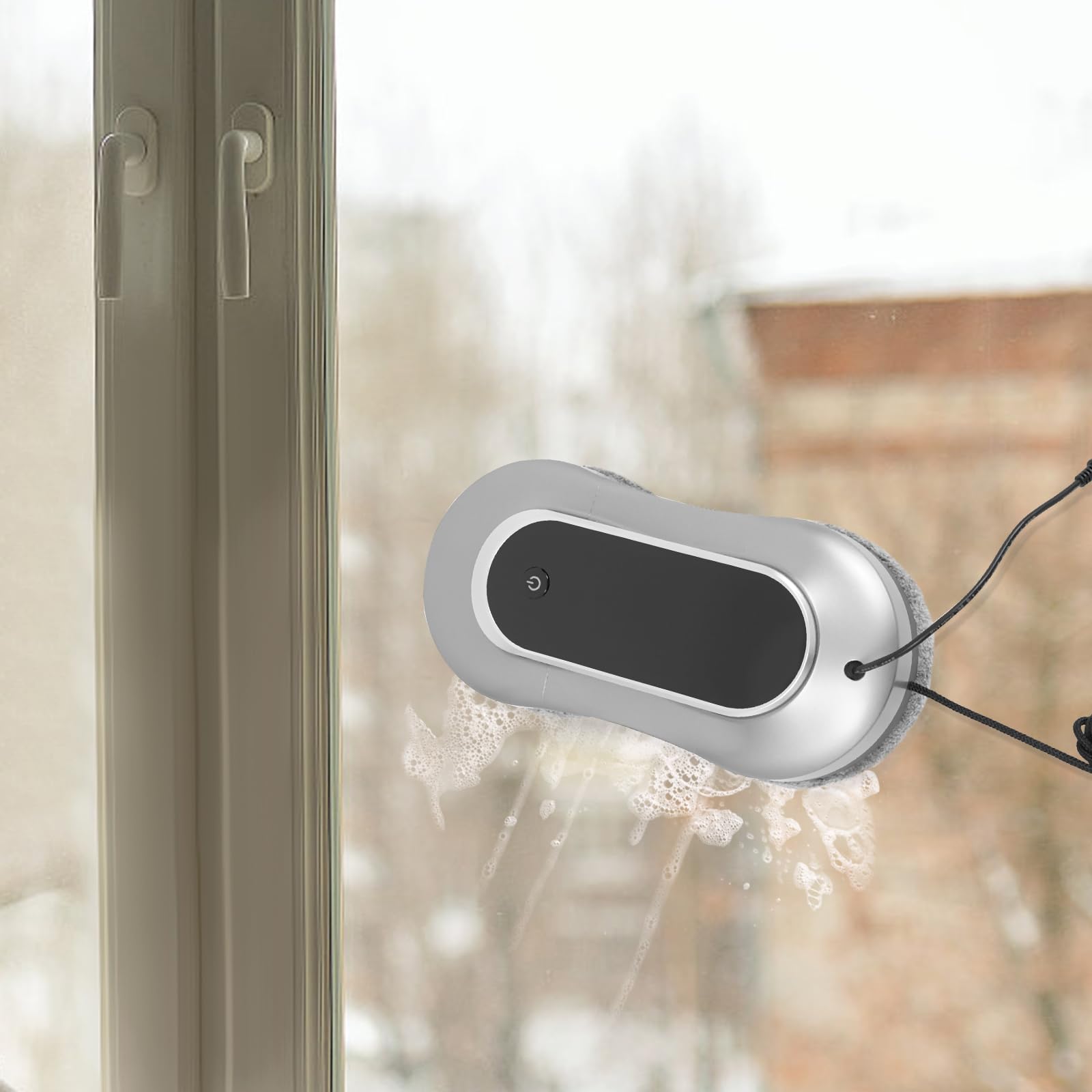 Robot limpiacristales eléctrico de 3200 pa, con doble pulverización automática, mando a distancia con depósito de 70 ml, 10 trapos, sistema de seguridad