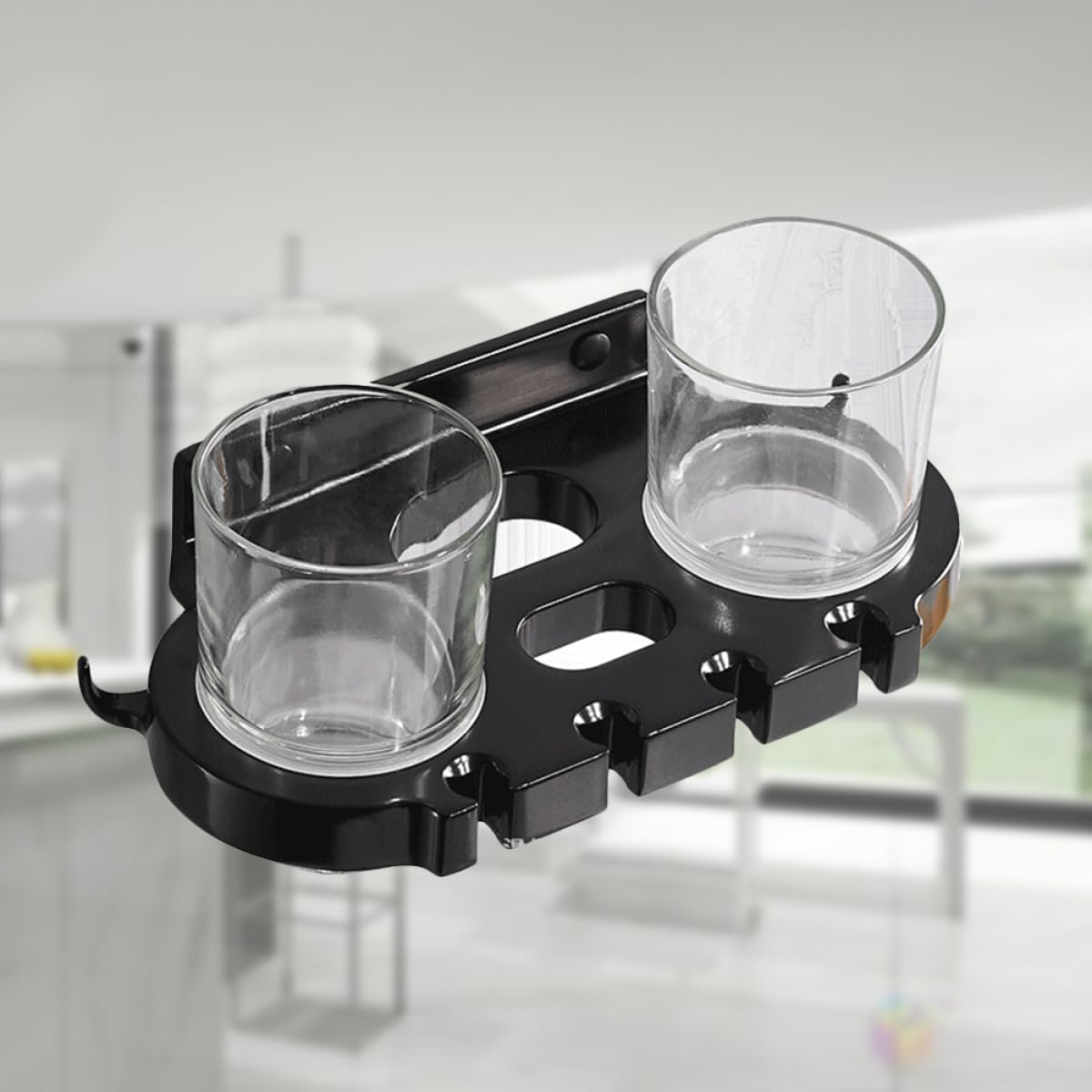 ERINGOGO Spazzolino Bagno Portaspazzolino in Alluminio Con Ganci Portaspazzolino Con Adatto Per Bicchieri e Spazzolini Da Denti