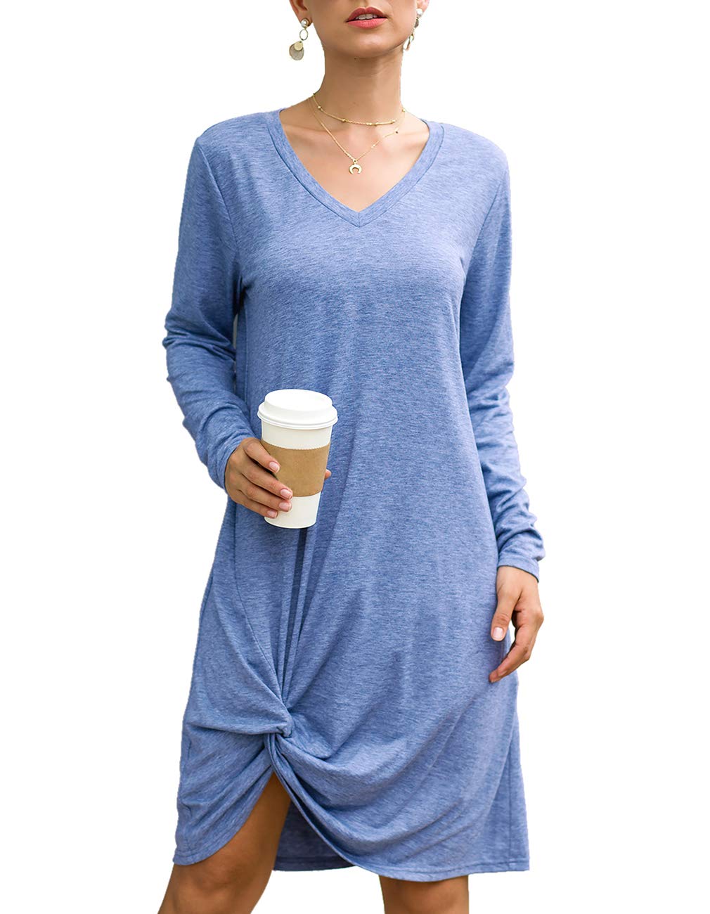 Winter Fashion Casual Ladies Female Womens Clothing Women Dress Long Sleeve O Ne - Foto 5