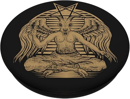 Miniatura 2 de Baphomet Satanist Goat Symbol PopSockets - Agarre y soporte para teléfonos y tabletas, Negro