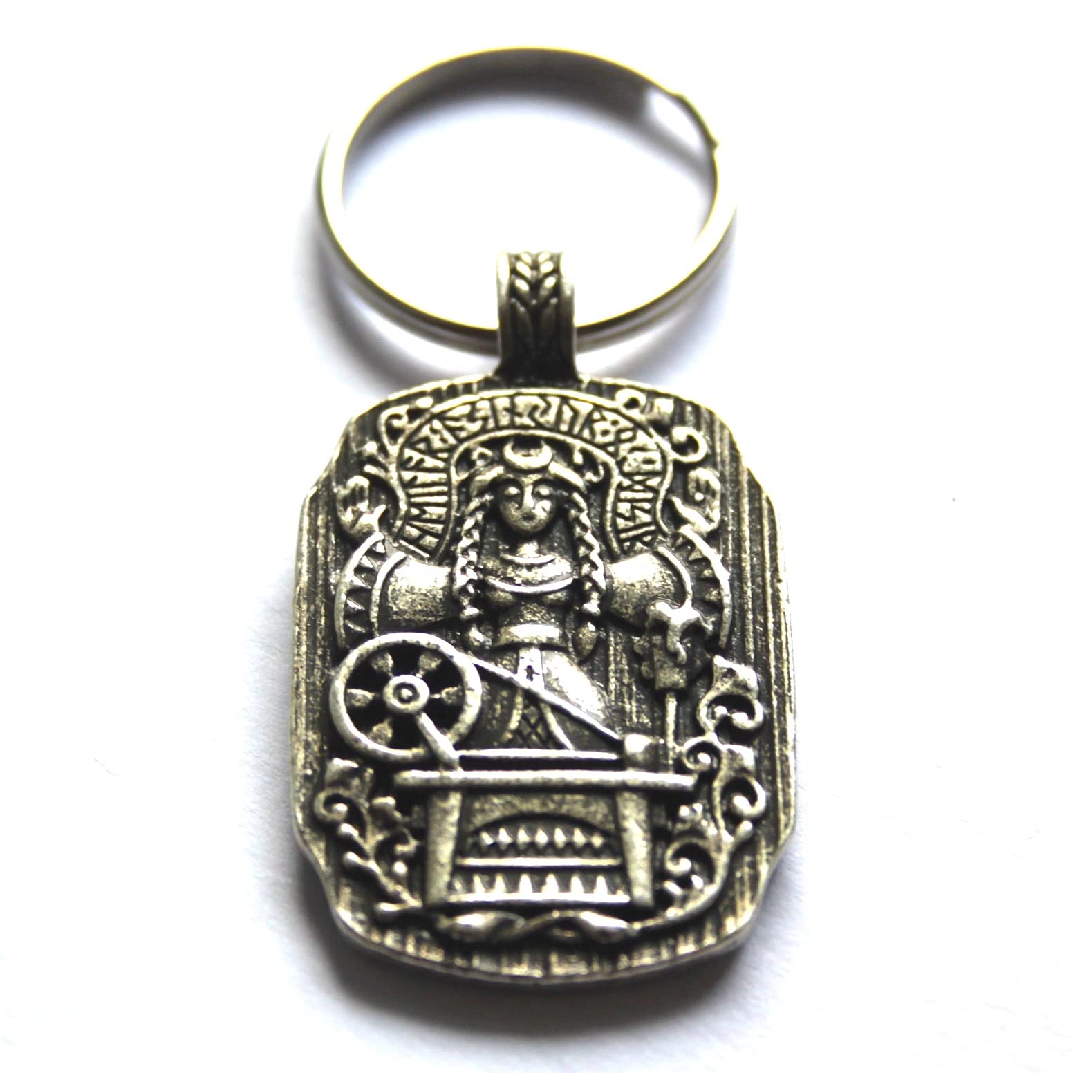 Sworldesigns Silver Norse Goddess Frigg Keyring With Gift Pouch