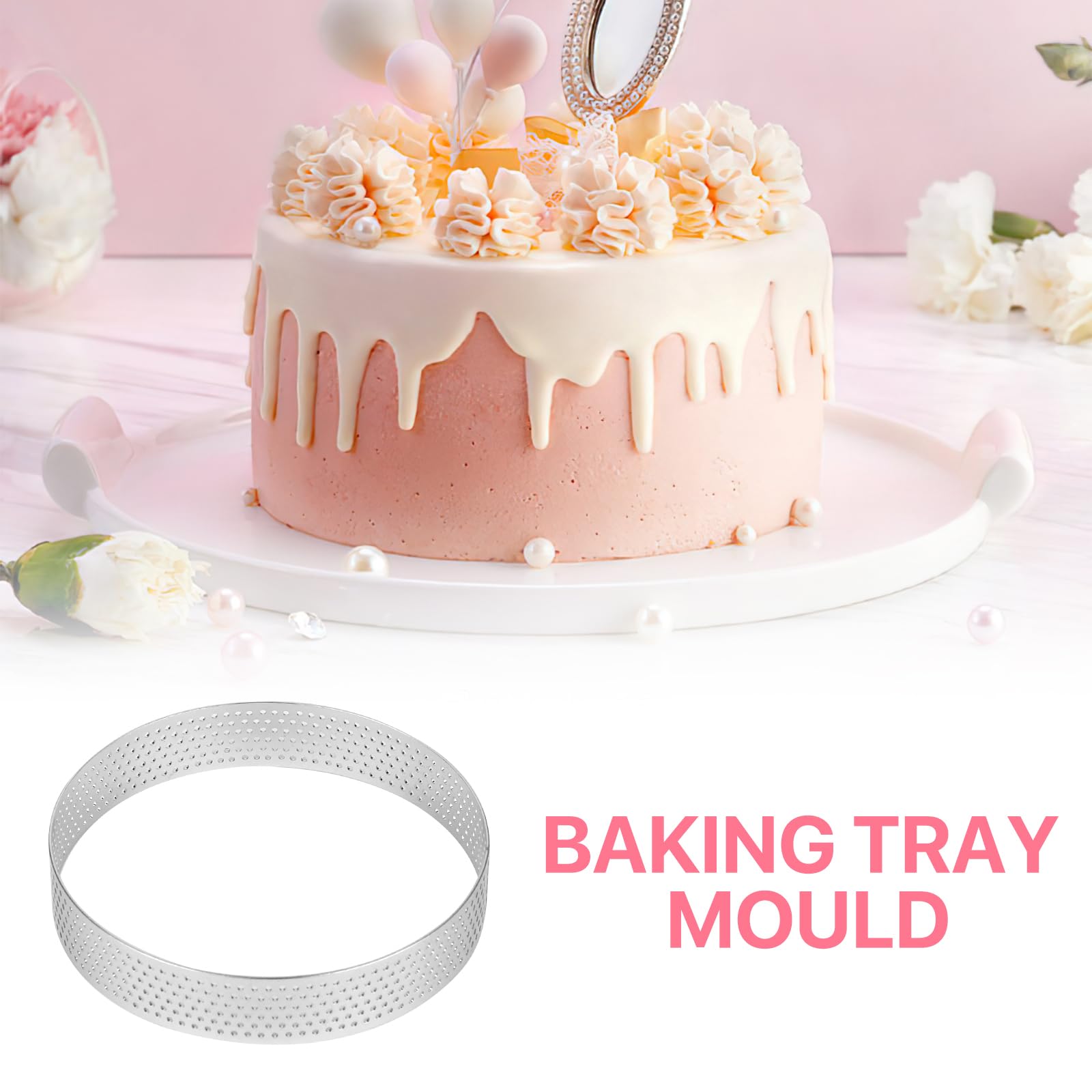 Confezione da 9 anelli rotondi per crostata, anelli per mousse