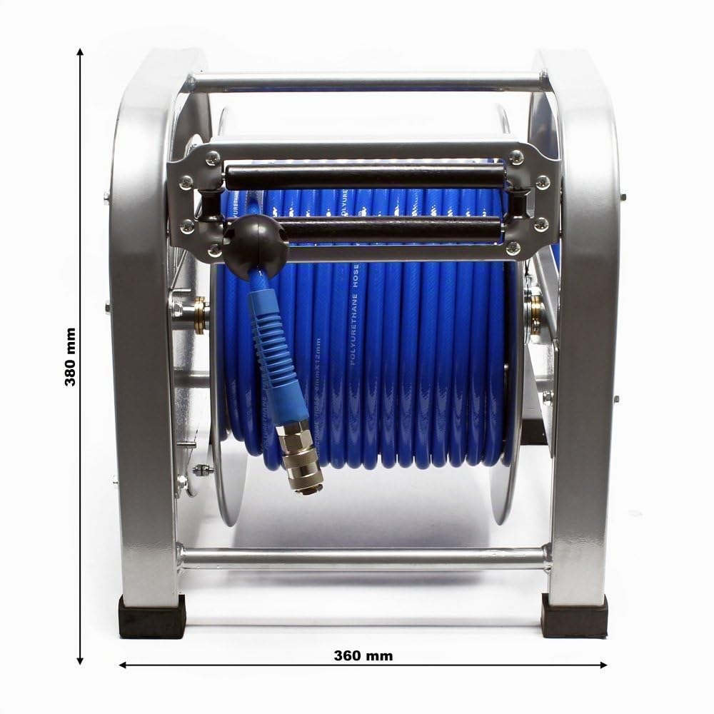 Wiltec Avvolgitubo automatico 30 metri 12 bar 12,91 mm Avvolgitore tubo aria compressa