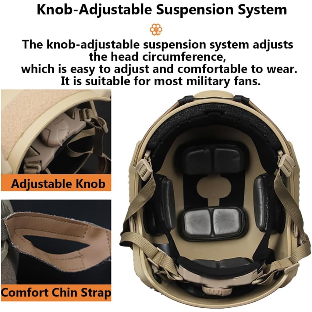 Airsoft Helm Set, Fast Helm Set mit Multicam Airsoft Helm Abdeckung & Militär Headset Adjustable Taktik Fast Protection Helm für Airsoft Paintball Outdoor Jagd B L