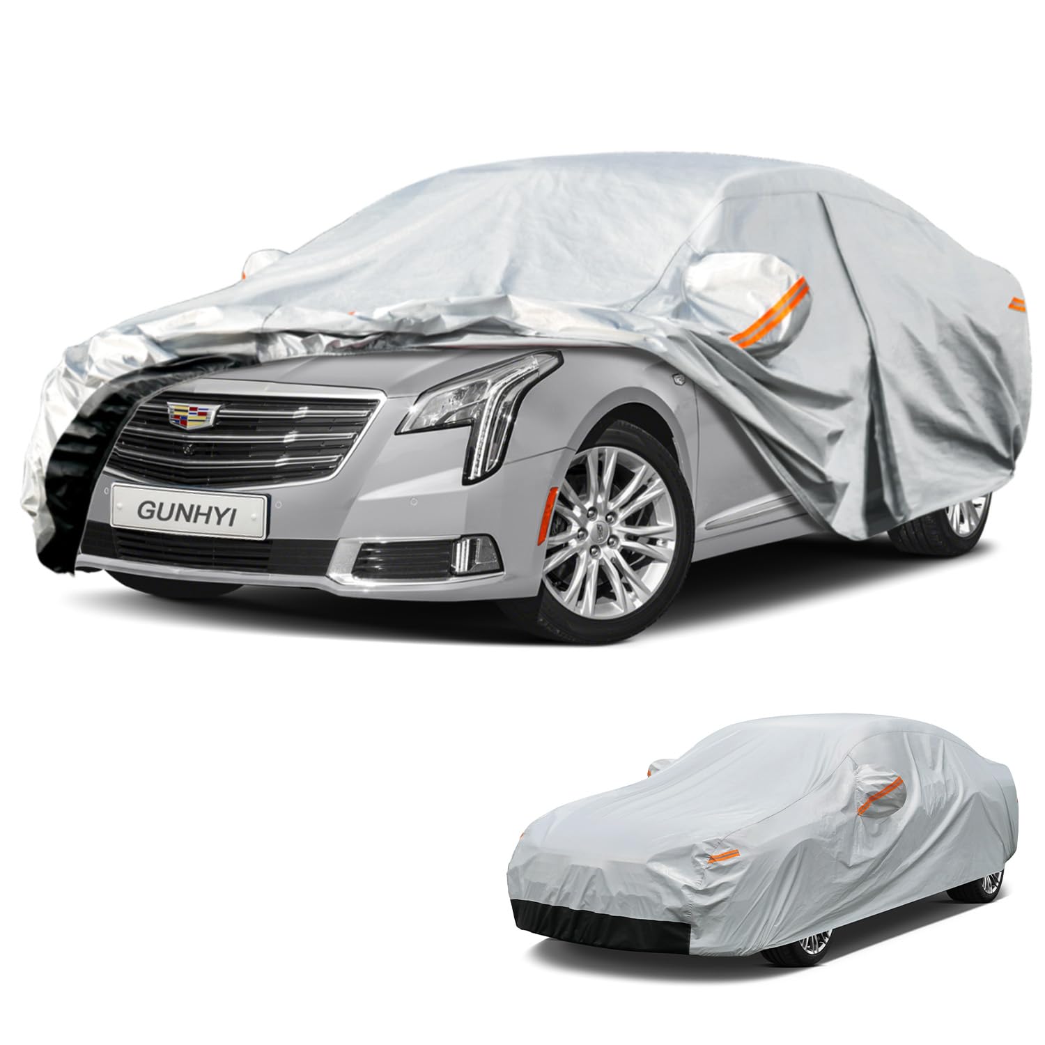 GUNHYI 6 Layer Car Cover Custom Fit Cadillac XTS (2012-2019) Waterproof All Weather, Heavy Duty Outdoor Snow Sun Rain Uv Protection (Ships from US Warehouse, Delivery 3-8 Days)