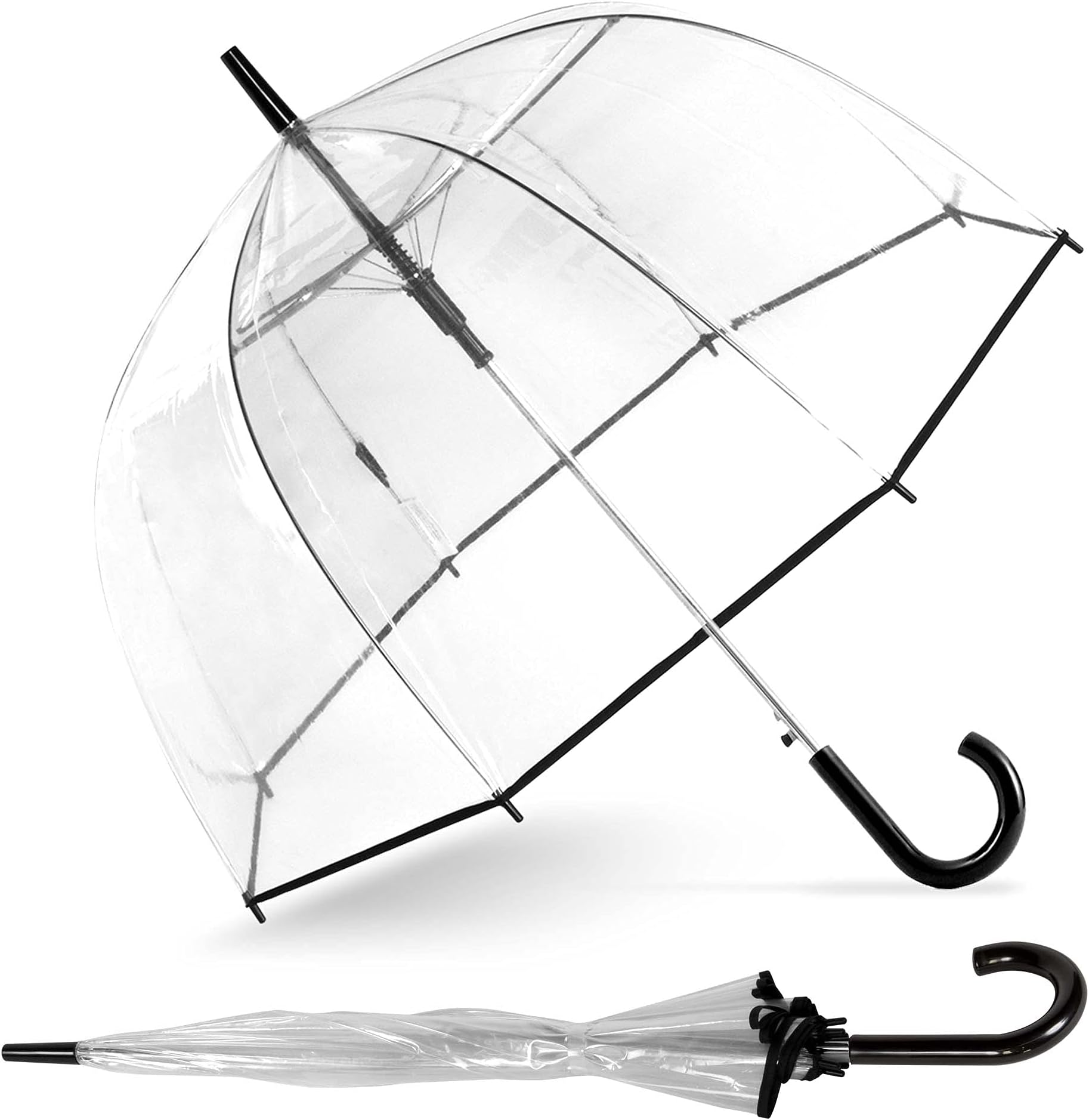 Bubble Clear Umbrella, Auto Open, See-Through, Rain & Windproof, for Weddings, Proms and Events