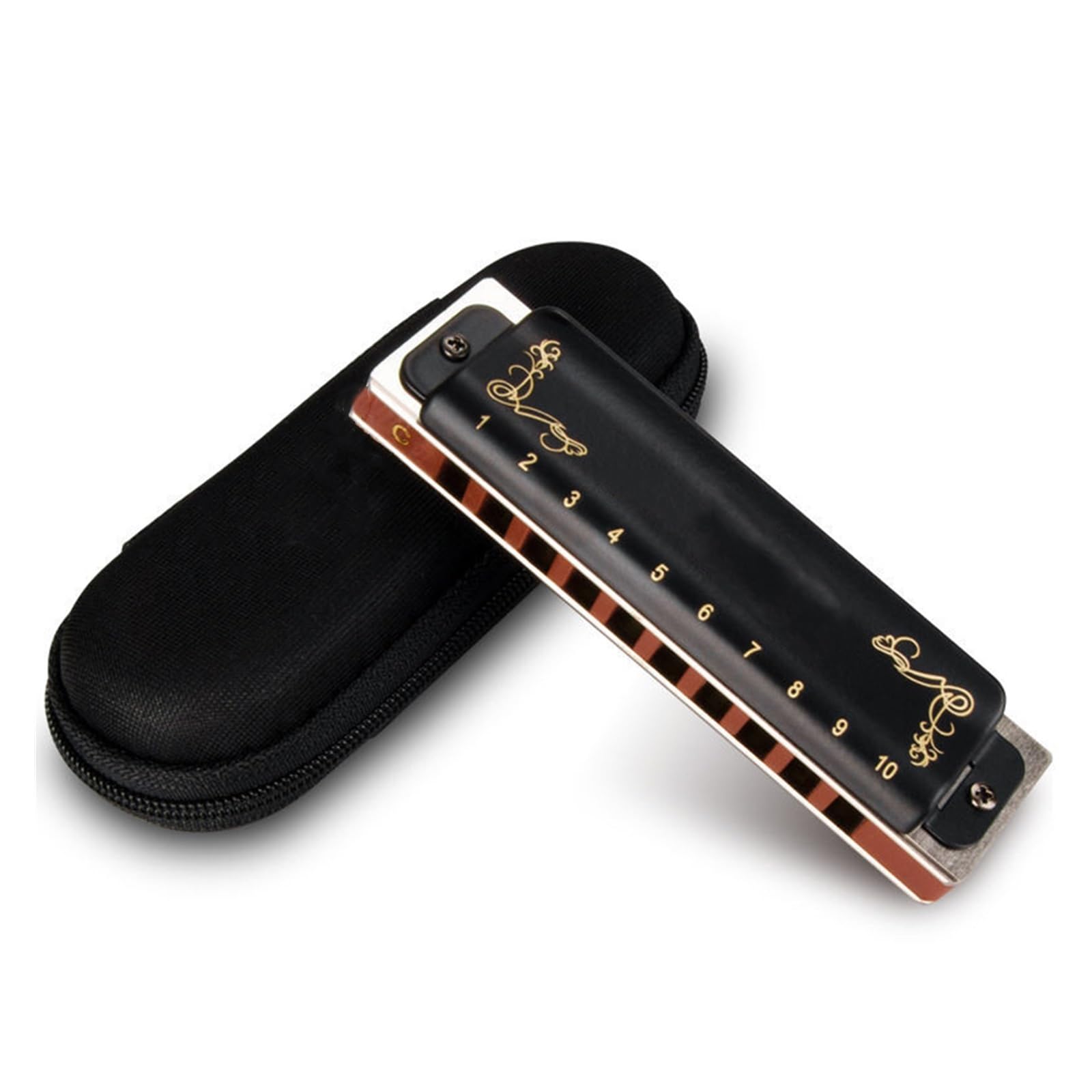 Mundharmonikas Mundharmonika Mit 10 Löchern, Professionelle Tonart des ABCDEFG-Musikinstruments (Color : A Key)