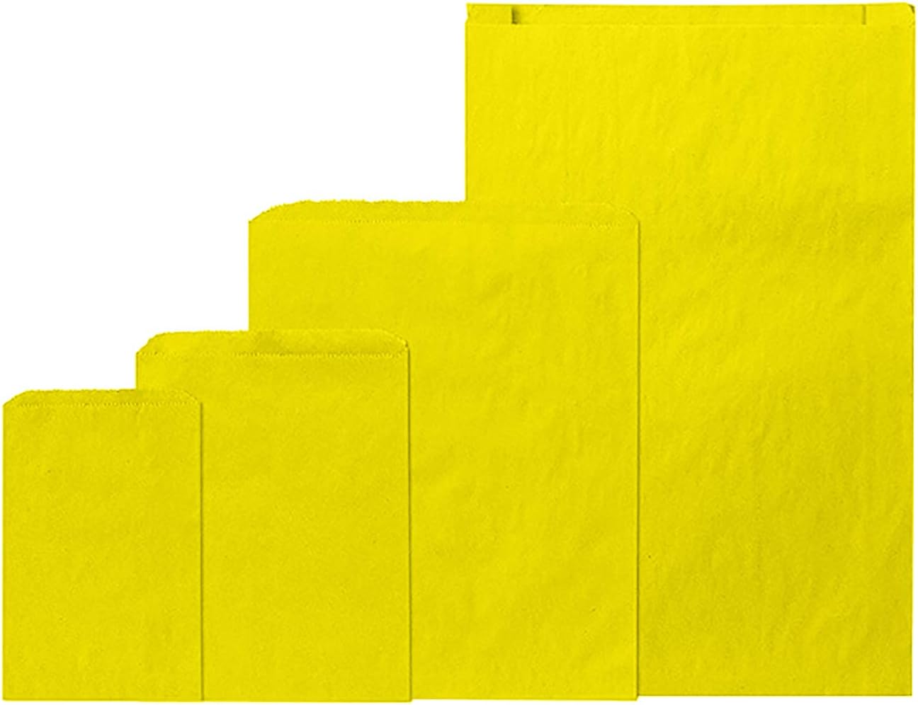 Made in USA 125-Count Party Favor Yellow Kraft Paper Flat Merchandise Bags (8.5" X 11")