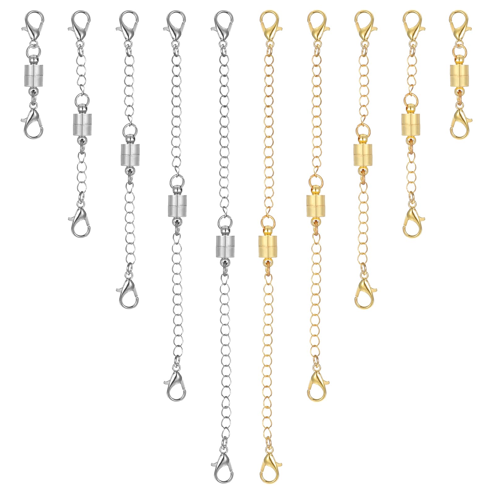 40 Stuks Magnetische Ketting Sluitingen, Goud Zilver Hartvormige Sluiting Voor Sieraden Maken Doe-Het-Zelf Armband Ketting Breakaway Gesp Converter