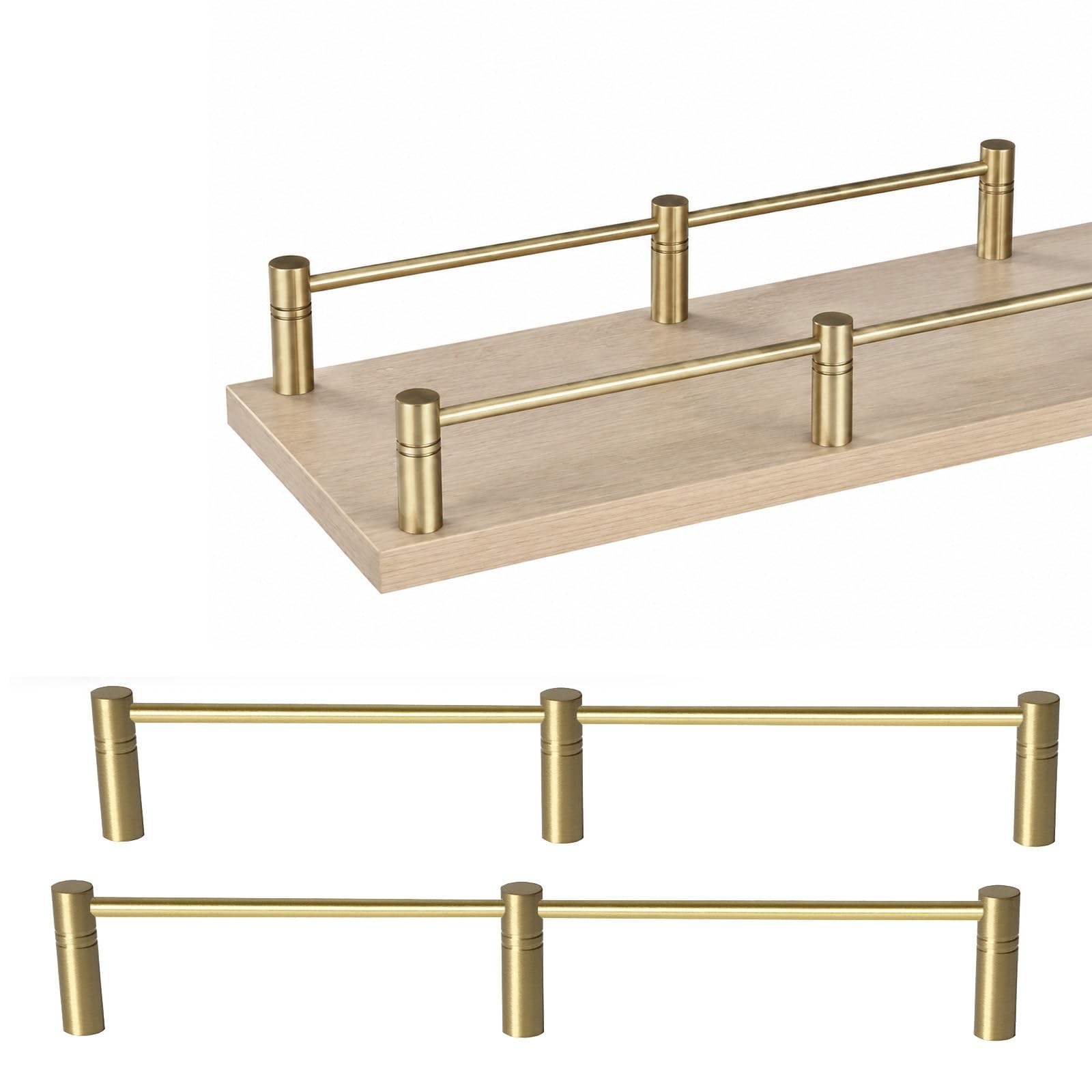 2 pezzi mensole da parete sospese 40/61/81/112cm, decorazione muro