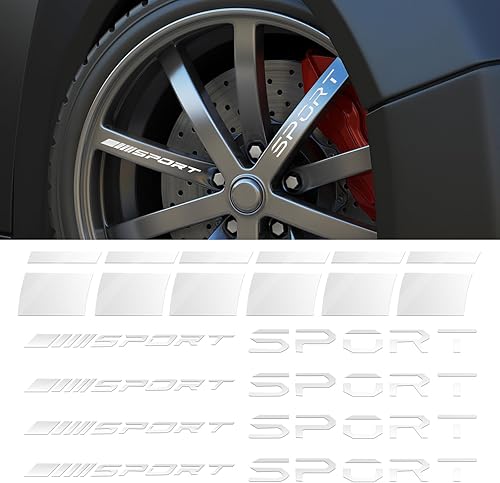 14 calcomanías adhesivas para automóvil, calcomanías reflectantes impermeables con logotipo deportivo, rayas para llantas de automóvil, emblema