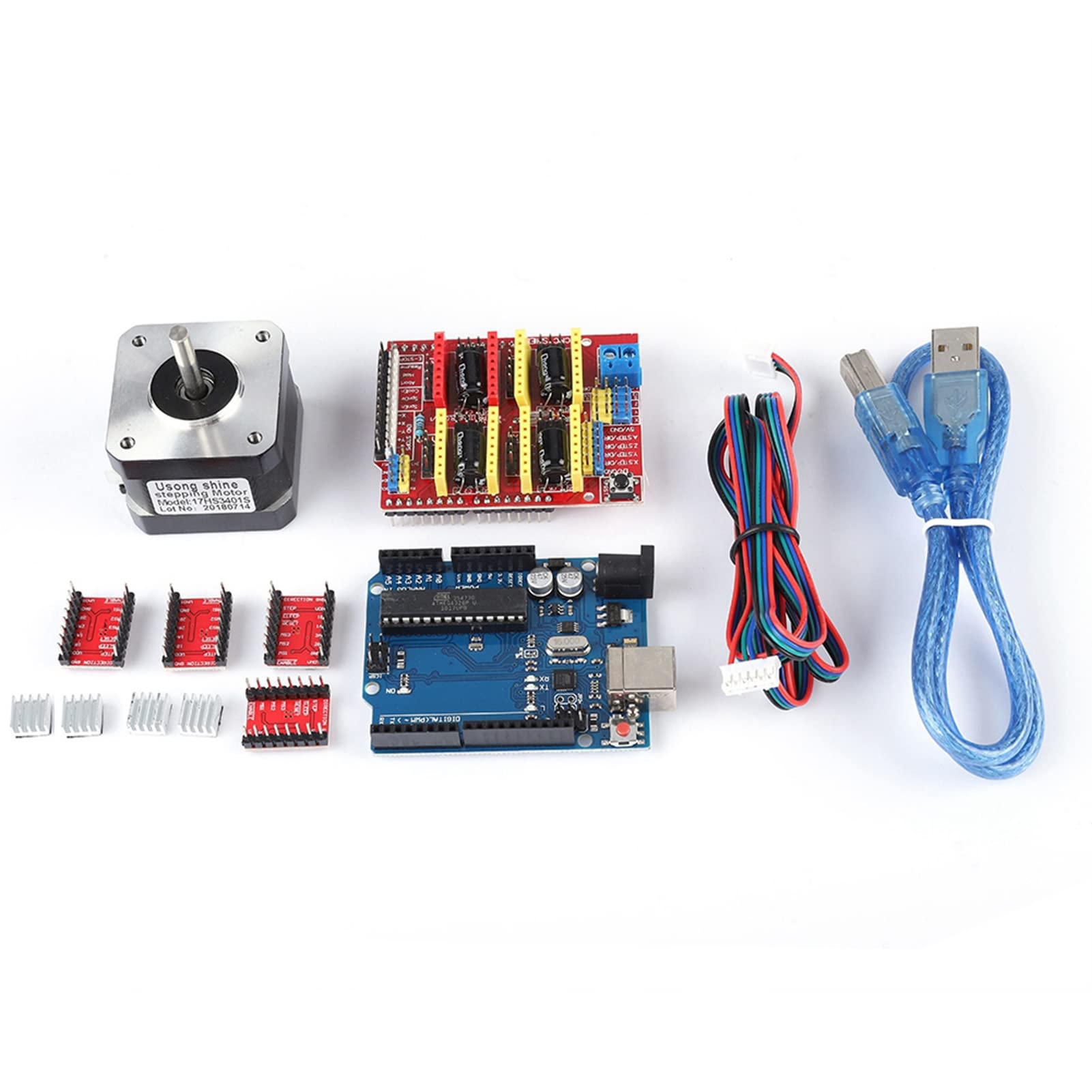 Gonetre Kit de Controlador de Escudo CNC con Motor Paso a Paso Nema 17 y