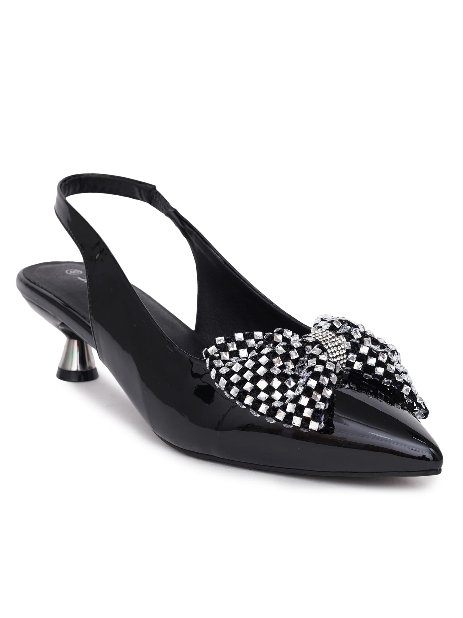 Women's BLACK Color Kitten Heels Pumps (SF-4733-BLACK-33)-image-21