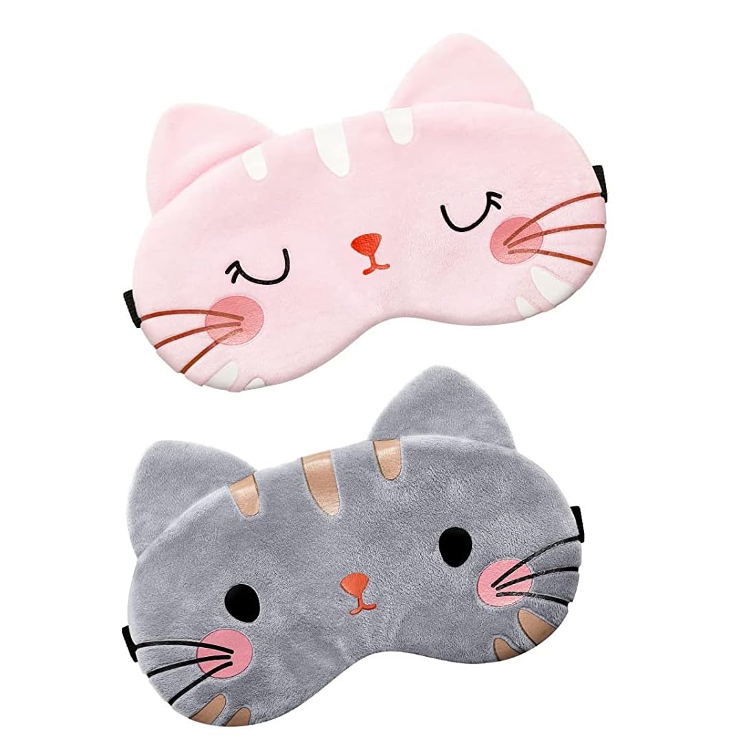SJBAUTYO 2 piezas de antifaz para dormir de animales, antifaz para dormir para niños, antifaz de felpa para niños, niñas, adultos, viajes de siesta