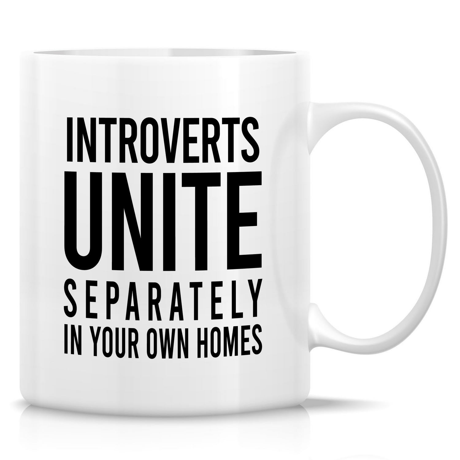 RetreezRetreez Funny Mugs - Introvert Unite Mug - Introverts Unite Separately in Your Own Homes - 11 Oz Ceramic Coffee Cups for Introvert - Birthdays, Appreciation gifts for Readers and Introverted Bookworms