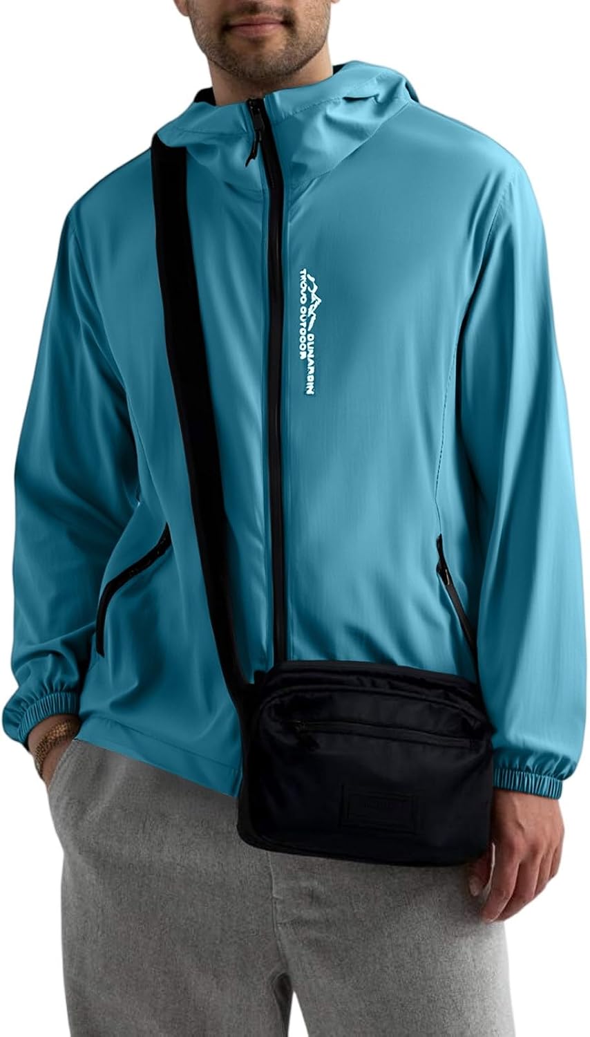 Men's Fall Waterproof Jacket Lightweight Windbreaker Rain Coat With Hood Golf Running Hiking Travel, XL-5XL