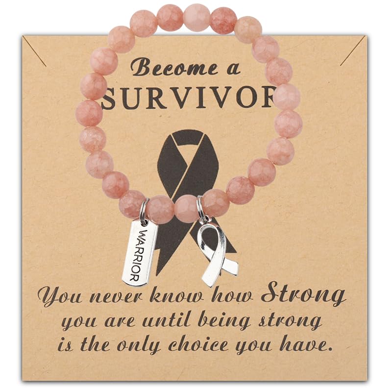 Gzrlyf Endometrial Cancer Awareness Bracelet Uterine Cancer Gift Cancer Survivor Warrior Support Jewelry Peach Ribbon Bracelet