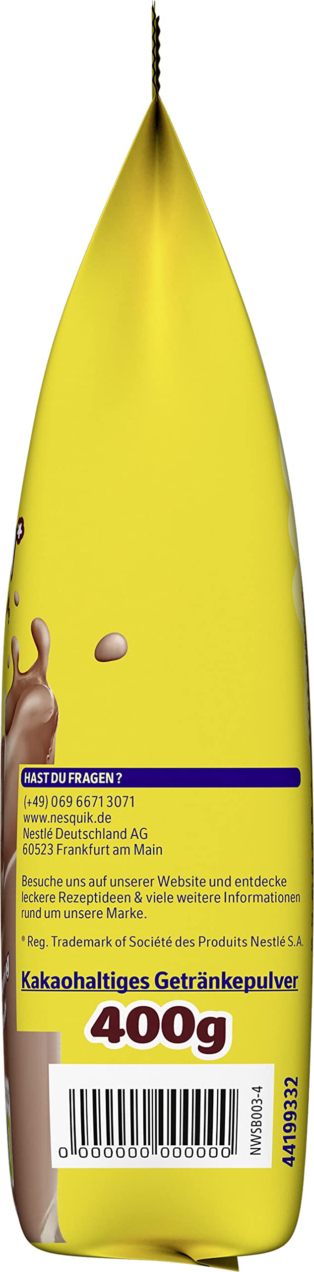 Nescafé Nestlé NESQUIK, kakaohaltiges Getränkepulver zum Einrühren in Milch, 14er Pack (14x400g)