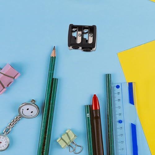 Miniatura 8 de Lurrose Sacapuntas de lápices duales, sacapuntas de cejas, sacapuntas de maquillaje manual para delineador de labios, lápices de cejas y