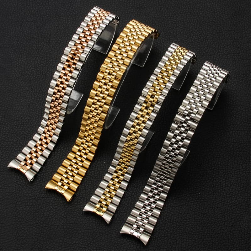Klasyczny pasek do zegarka ze stali nierdzewnej 13 17 20 mm, do roli X Oyster Perpetual DateJust srebrna złota męska bransoletka na nadgarstek