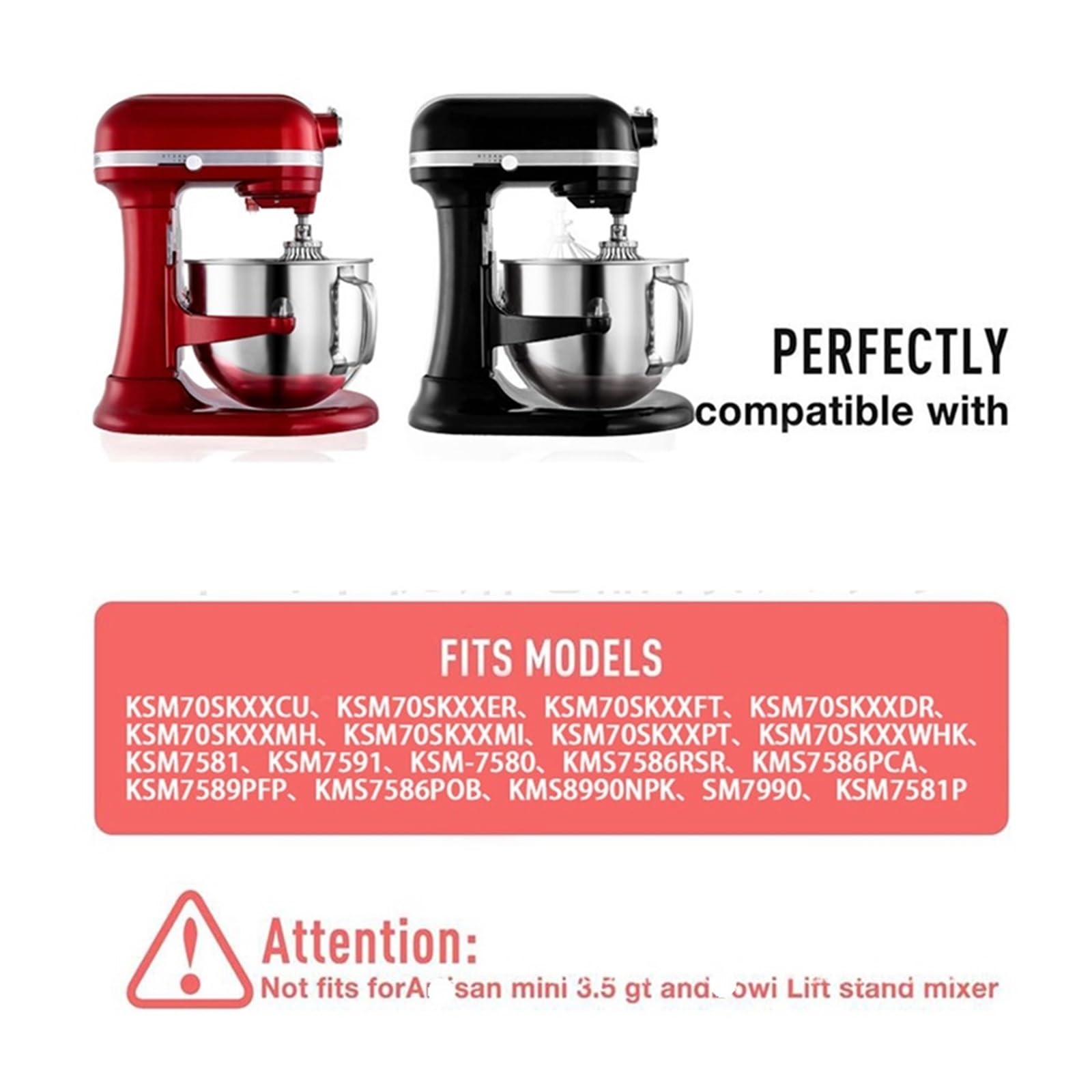 Miska miksująca ze stali nierdzewnej A67Z 7QT, kompatybilna z mikserami KitchenAid 7QT z głowicą odchylaną (KSM70SKXXV8, KSM70SKXXCA, KSM70SKXXBK) z uchwytem
