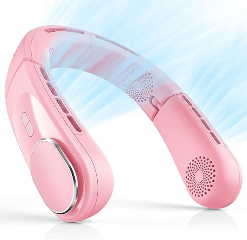 Miniatura 1 de ChillGo - Ventilador de cuello portátil, plegable, sin aspas, con efecto de aire acondicionado de 4 ventilaciones, fuerte flujo de aire, batería de